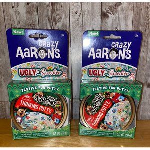 Set of 2 Crazy Aaron’s Ugly Sweater Festive Fun Thinking Putty